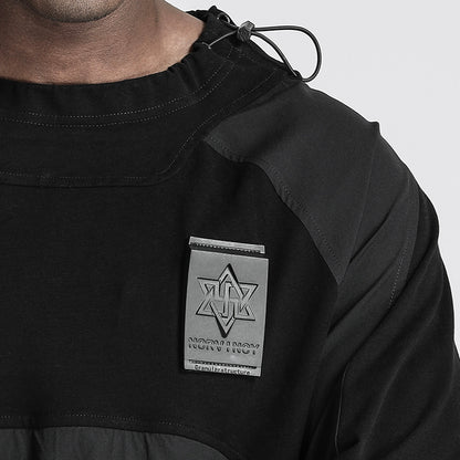 Patchwork panel T-Shirts With Durable Ripstop For men