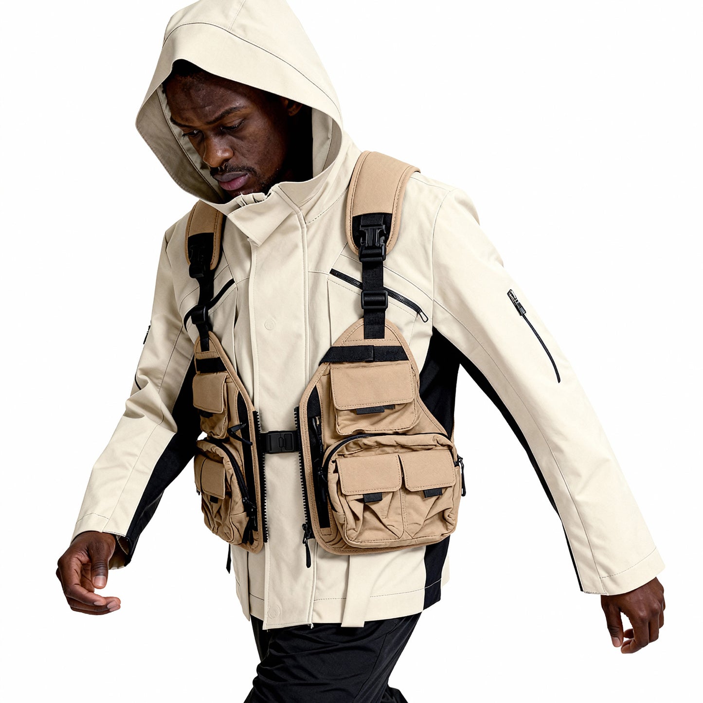 Utilitarian Warrior Vests With Multi-Pocket Design For men