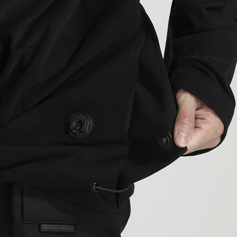 Patchwork panel Warrior Shirts With Multi-Pocket Design For men