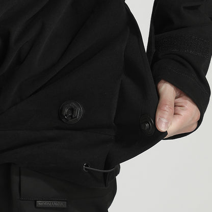 Patchwork panel Warrior Shirts With Multi-Pocket Design For men