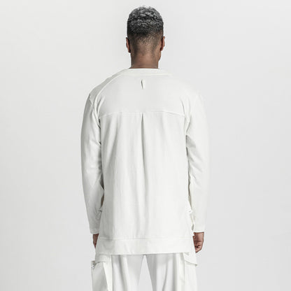 Patchwork panel Warrior T-Shirts With Ribbed Cuffs/Hem For men