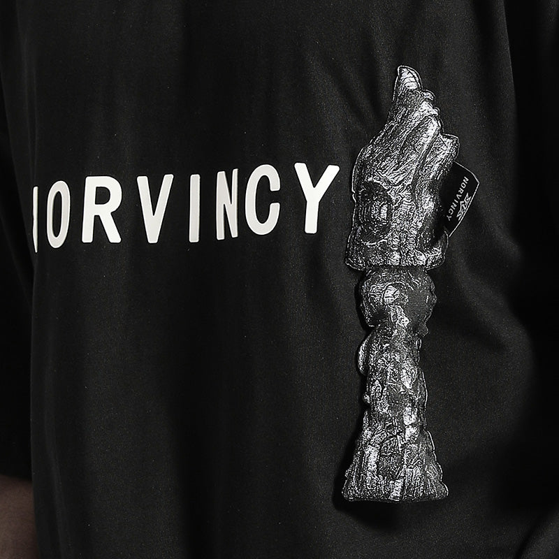 Streetwear Warrior T-Shirts With Ribbed Cuffs/Hem For men