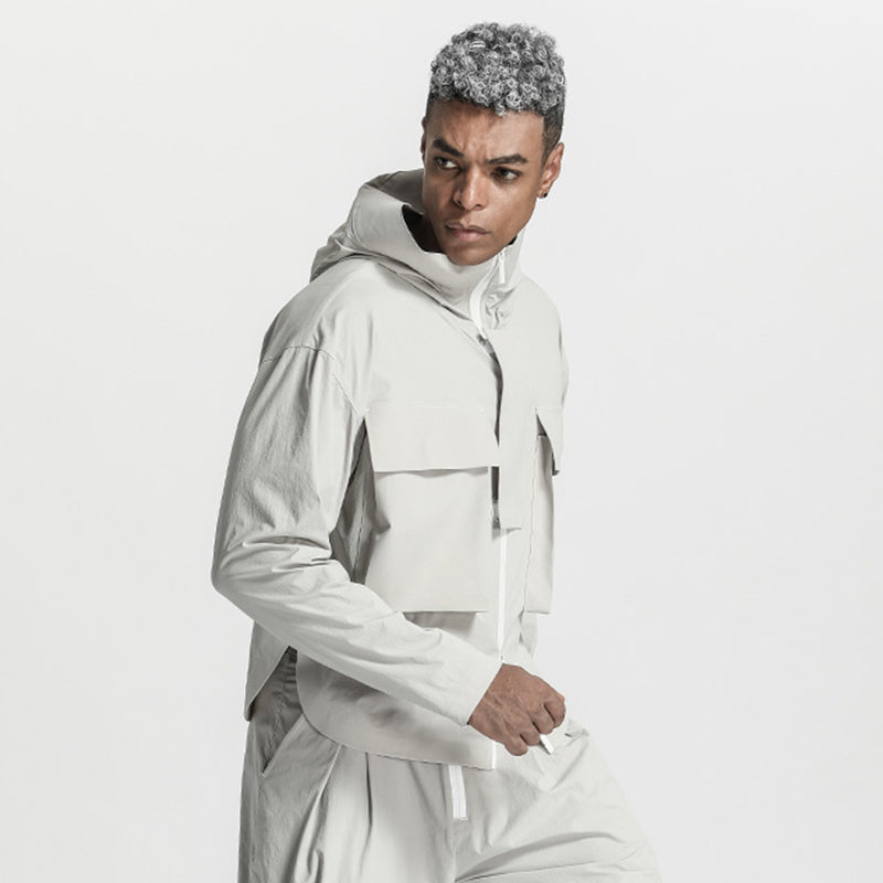 Cropped Length Warrior Jackets With Multi-Pocket Design For men