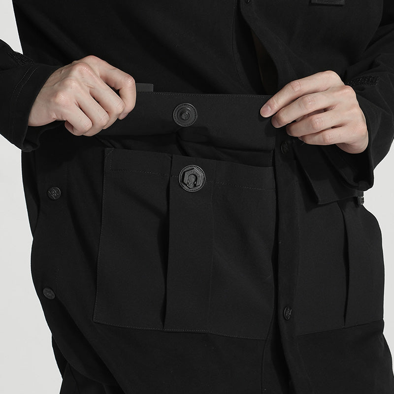 Utilitarian Warrior Shirts With Multi-Pocket Design For men
