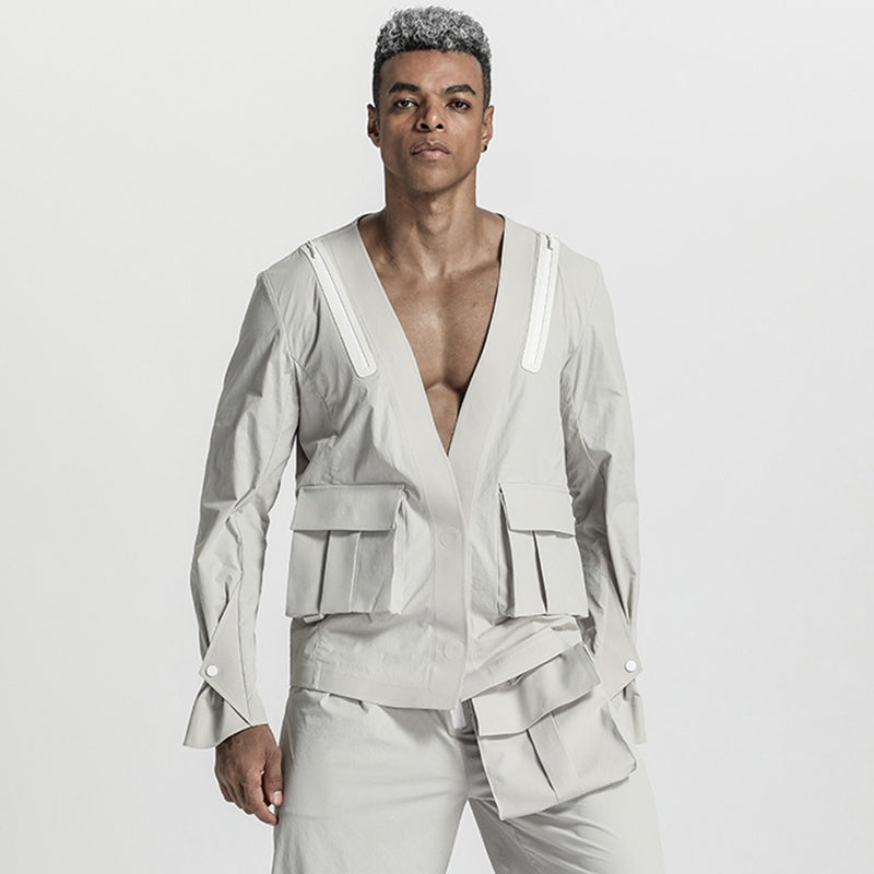 Futuristic Design Warrior Jackets With Magnetic Buckles For men