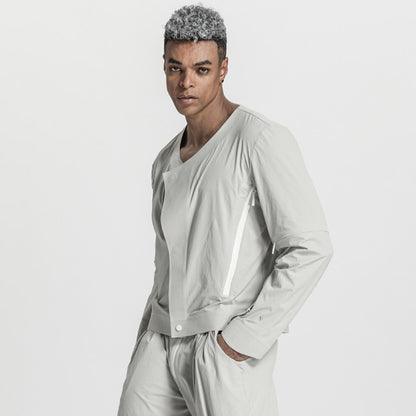 Cropped Length Warrior Jackets With Magnetic Buckles For men