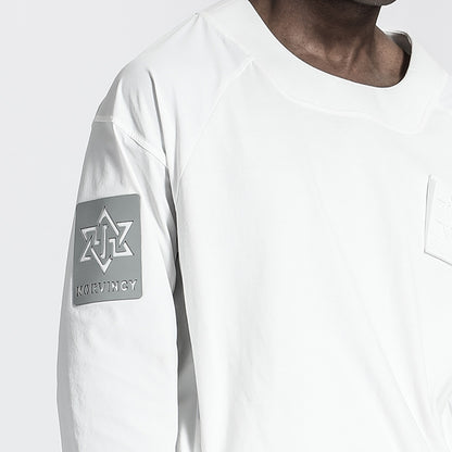 Patchwork panel Warrior T-Shirts With Ribbed Cuffs/Hem For men