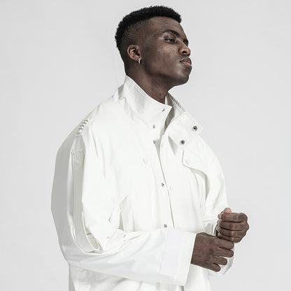 Cyberpunk Aesthetic Warrior Jackets With Multi-Pocket Design For men