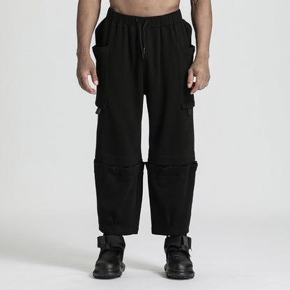 Patchwork panel Warrior Sweatpants With Adjustable Drawstring For men