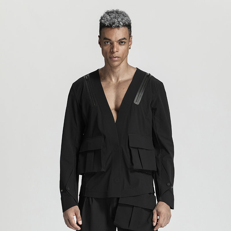 Futuristic Design Warrior Jackets With Magnetic Buckles For men