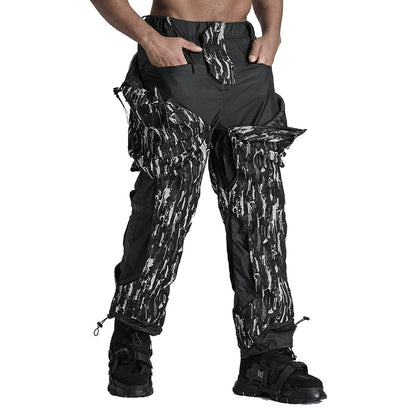 Patchwork panel Warrior joggers With Windproof For men