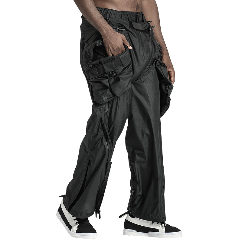 Futuristic Design Warrior Cargo Pants With Adjustable Drawstring For men
