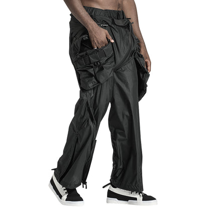 Futuristic Design Warrior Cargo Pants With Adjustable Drawstring For men