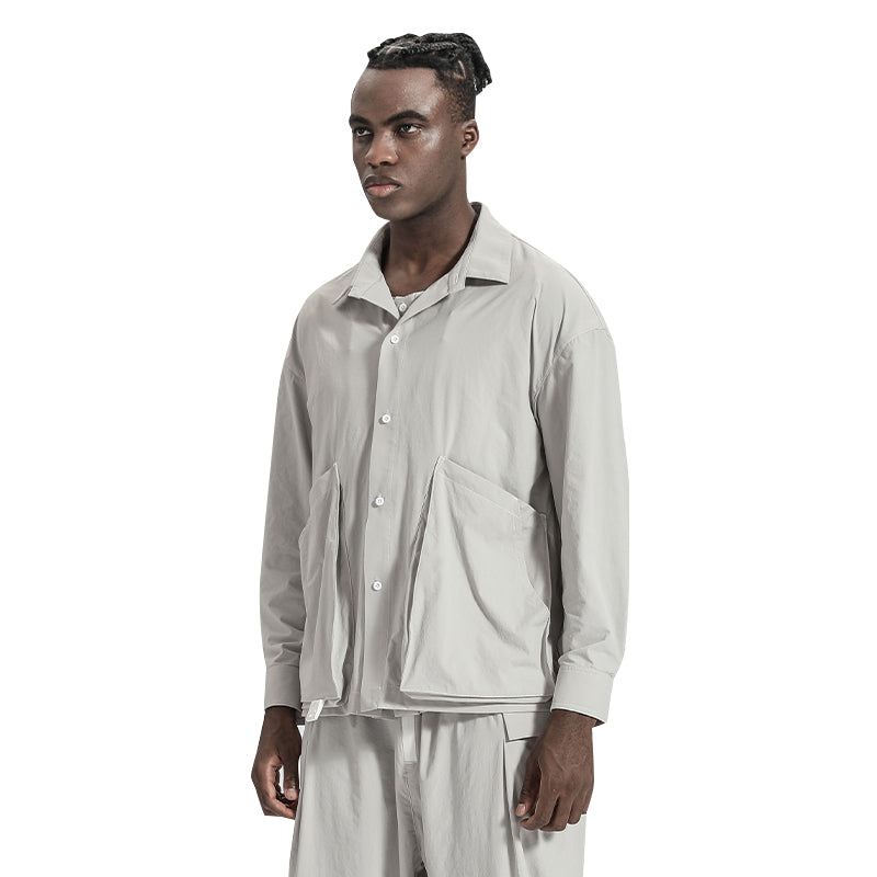 Utilitarian Warrior Shirts With Multi-Pocket Design For men