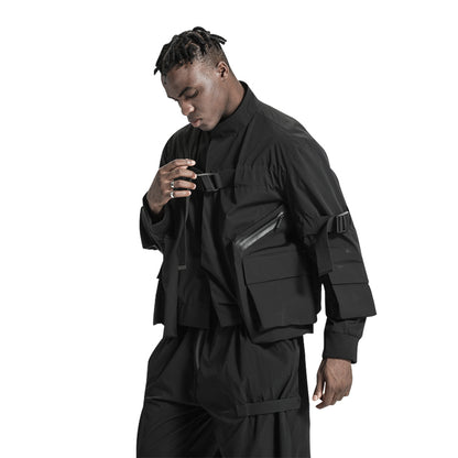 Loose/Relaxed Fit Warrior Jackets With Magnetic Buckles For men