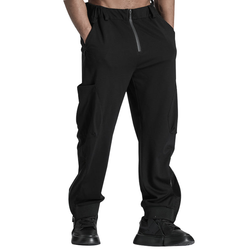Patchwork panel Warrior joggers With Breathable Mesh For men
