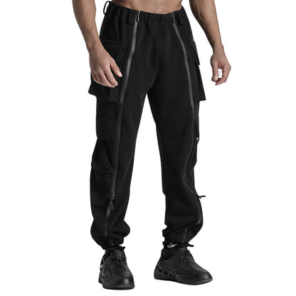 Futuristic Design Warrior Cargo Pants With Elastic Waistband For men