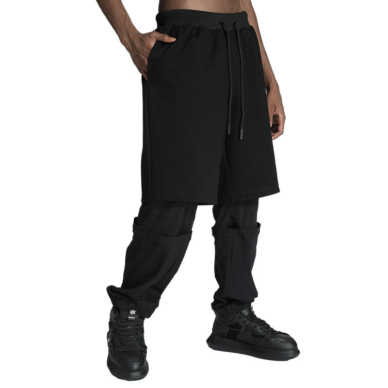 Patchwork panel Warrior Sweatpants With Elastic Waistband For men