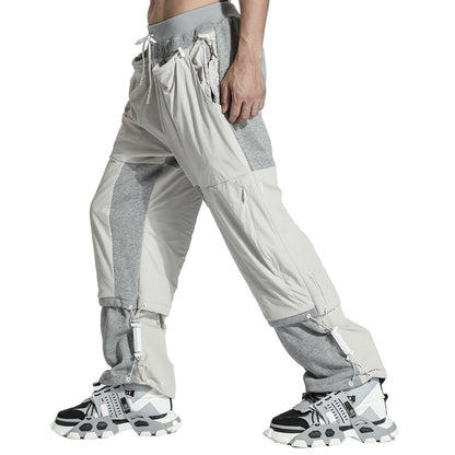 Patchwork panel Warrior Sweatpants With Elastic Waistband For men