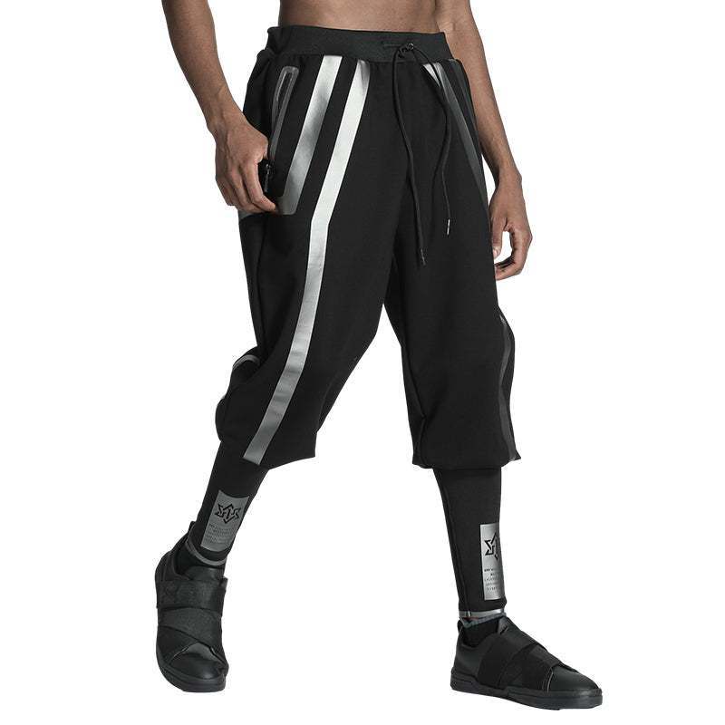 Techwear Style Warrior Sweatpants With Elastic Waistband For men