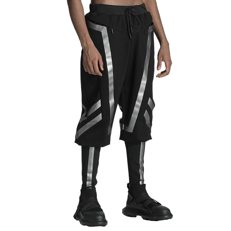 Techwear Style Warrior Sweatpants With Elastic Waistband For men