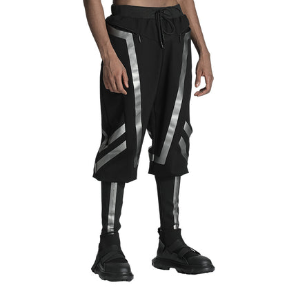 Techwear Style Warrior Sweatpants With Elastic Waistband For men