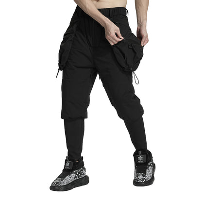 Streetwear Warrior Fleece / Cotton Pants With Elastic Waistband For men