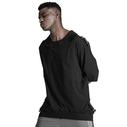 Patchwork panel Warrior T-Shirts With Durable Ripstop For men