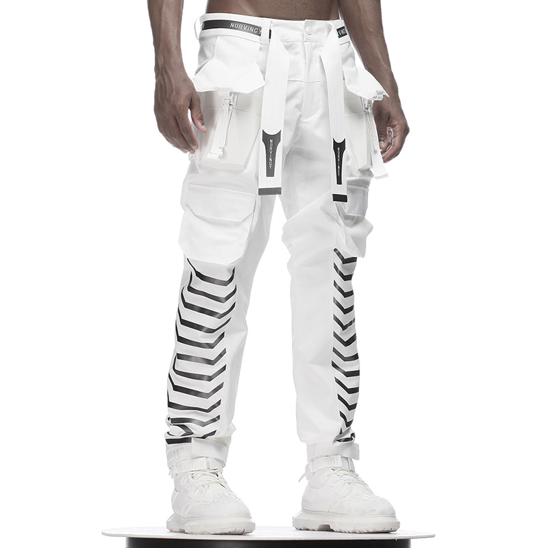 Futuristic Design Warrior Hardshell Pants With Multi-Pocket Design For men
