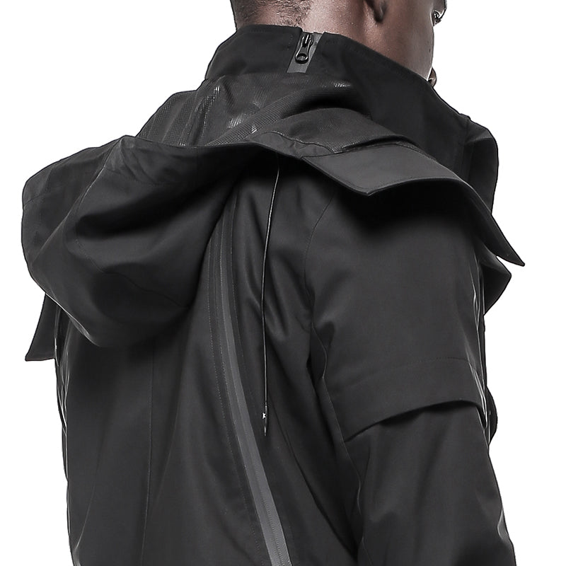 Cyberpunk Aesthetic Warrior Windbreakers With Multi-Pocket Design For men