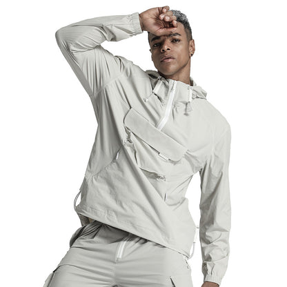 Techwear Style Warrior Jackets With Adjustable Drawstring For men