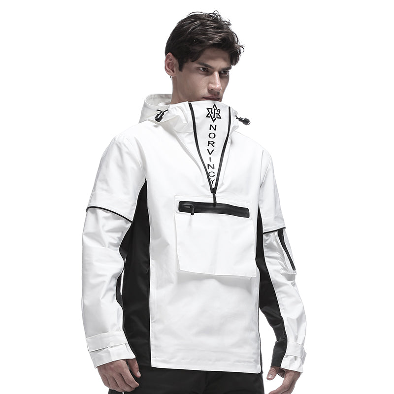 Cyberpunk Aesthetic Warrior Windbreakers With Multi-Pocket Design For men