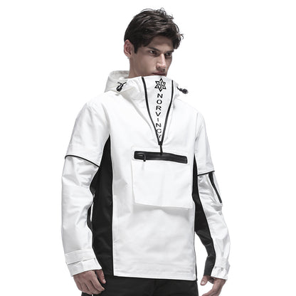 Cyberpunk Aesthetic Warrior Windbreakers With Multi-Pocket Design For men