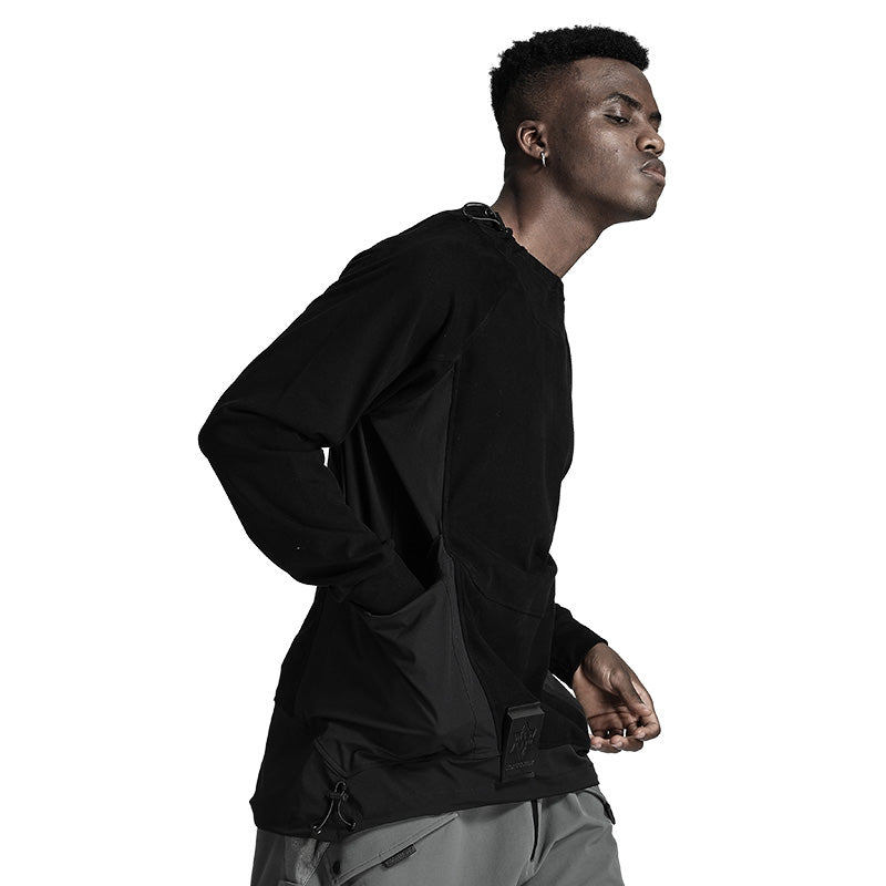 Patchwork panel T-Shirts With Durable Ripstop For men