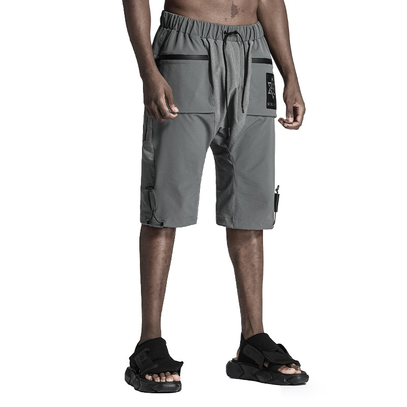 Futuristic Design Warrior Shorts With Multi-Pocket Design For men