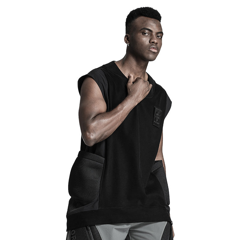 Patchwork panel Warrior Tank Tops (Sleeveless Tops) With Durable Ripstop For men