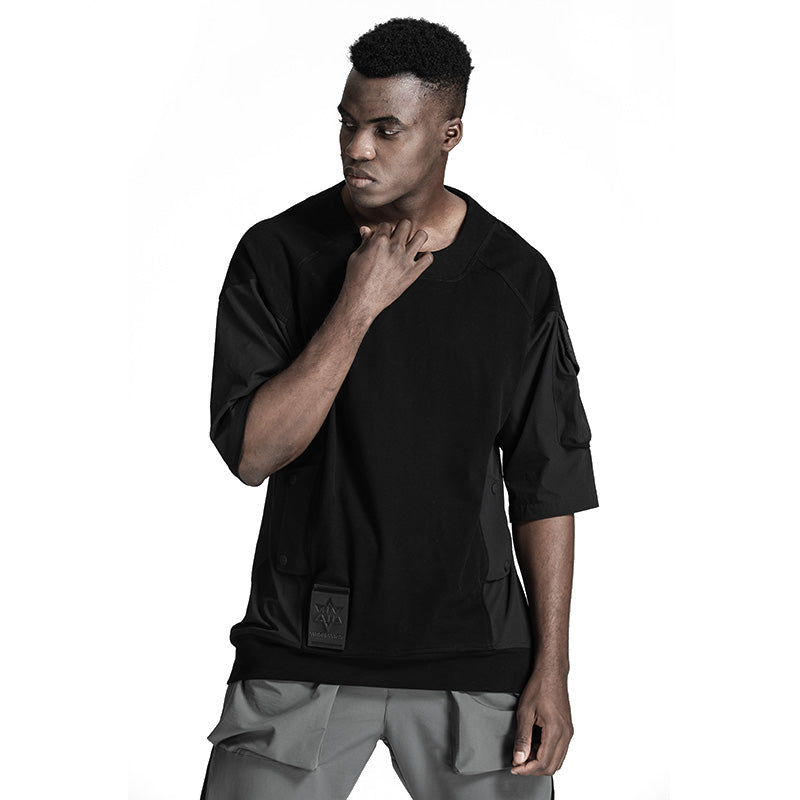 Patchwork panel Warrior T-Shirts With Durable Ripstop For men