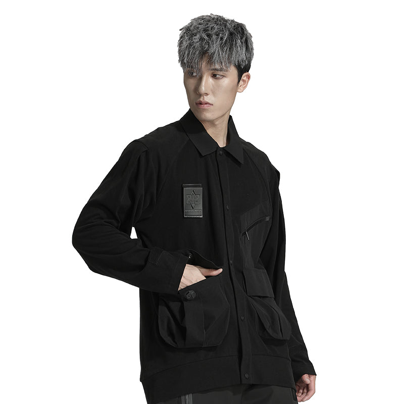 Utilitarian Warrior Shirts With Multi-Pocket Design For men