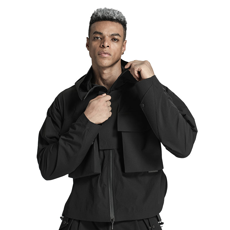 Cropped Length Warrior Jackets With Multi-Pocket Design For men
