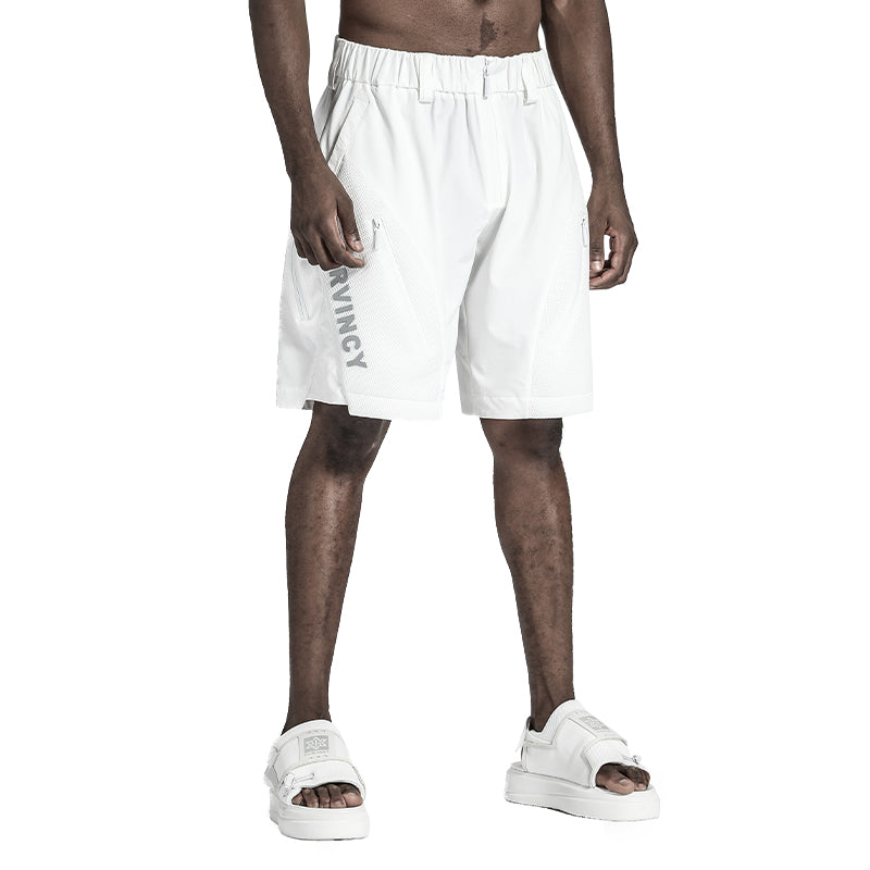 Futuristic Design Warrior Shorts With Multi-Pocket Design For men