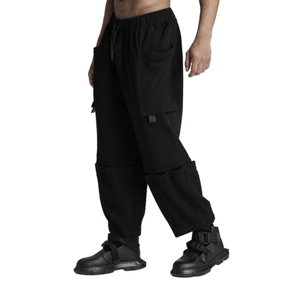 Patchwork panel Warrior Sweatpants With Adjustable Drawstring For men