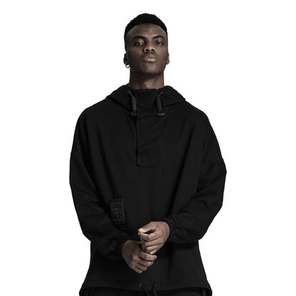 Patchwork panel Warrior Hoodies & Sweatshirts With Adjustable Drawstring For men