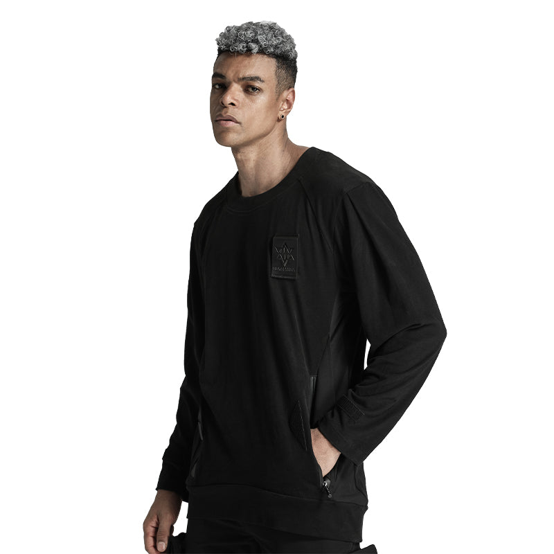Utilitarian Warrior T-Shirts With Ribbed Cuffs/Hem For men