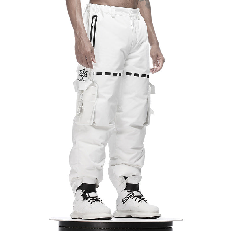 Loose/Relaxed Fit Warrior Down Pants With Multi-Pocket Design For men