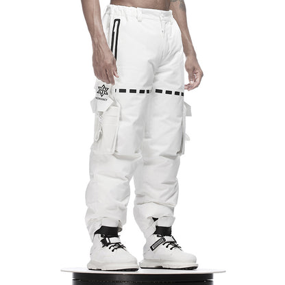 Loose/Relaxed Fit Warrior Down Pants With Multi-Pocket Design For men