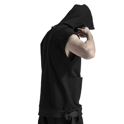 Minimalist Warrior Tank Tops (Sleeveless Tops) With Ribbed Cuffs/Hem For men