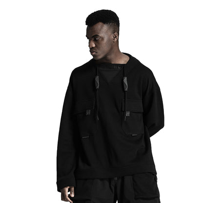 Utilitarian Warrior Hoodies & Sweatshirts With Adjustable Drawstring For men