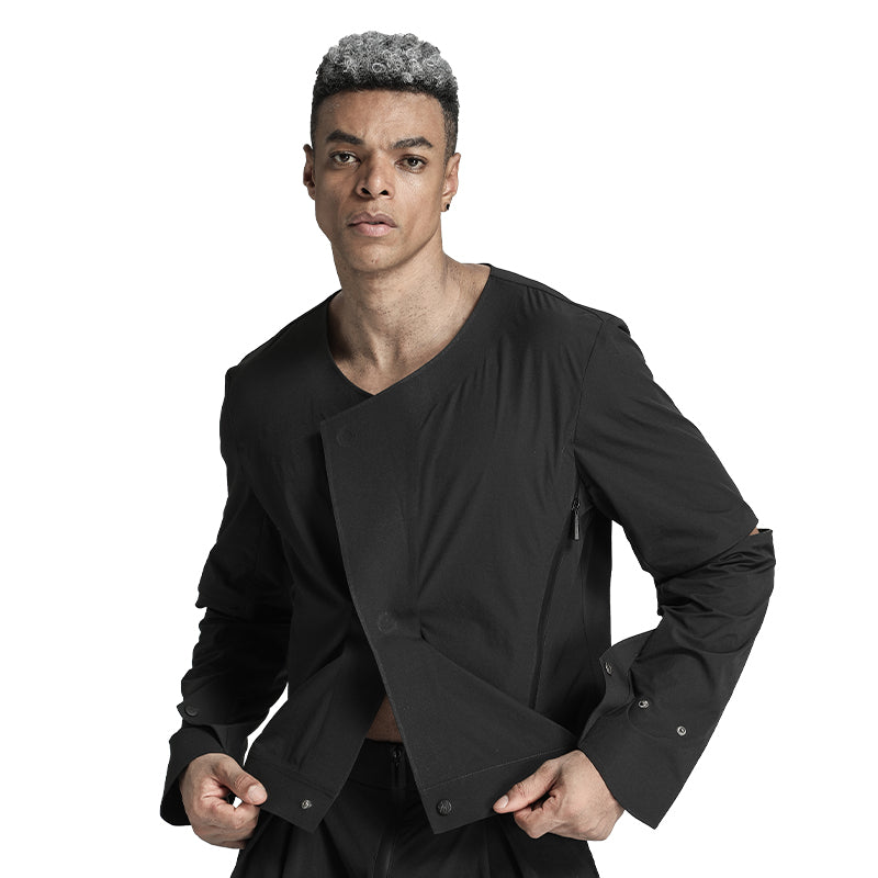 Cropped Length Warrior Jackets With Magnetic Buckles For men