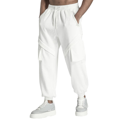 Patchwork panel Warrior Sweatpants With Multi-Pocket Design For men