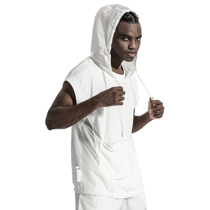 Patchwork panel Warrior Tank Tops (Sleeveless Tops) With Multi-Pocket Design For men